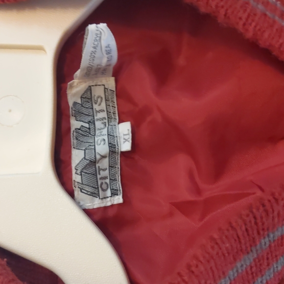 Vtg 70's City Splits Suede Sweater Elbow Jacket Men's Sz XL Maroon - Picture 6 of 10